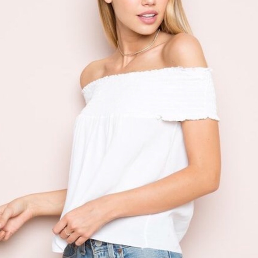 Brandy Melville white off the shoulder top